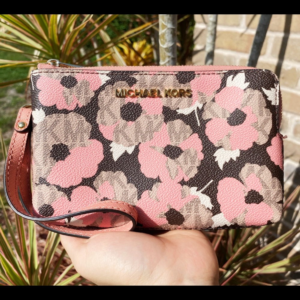 Michael Kors Large double zip wristlet floral - Picture 2 of 7